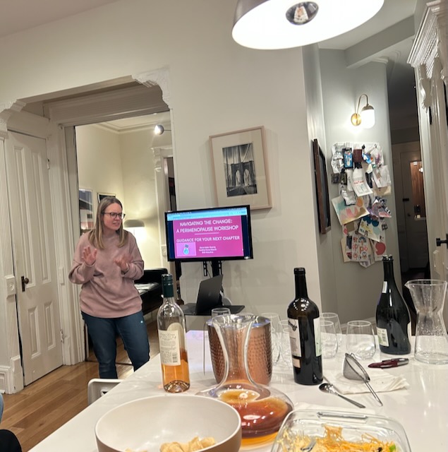 Elaine leading the Navigating the Change perimenopause workshop